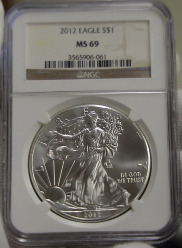 2012 US Silver Eagle $1 NGC MS69 Spotted Reverse