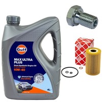 MotoröL Filter Set 10W-40 4 Liter + ÖLablassschraube FüR BMW 3Er 5Er E34 E36 E30
