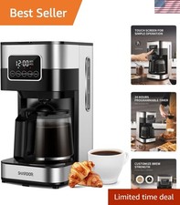 10-Cup Programmable Coffee Maker, Regular & Strong Brew Drip Coffee Machine f...