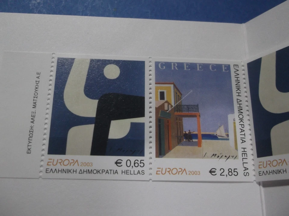 Greece EUROPA CEPT 2003 "Poster Art Moralis" booklet with 2 imperforate Sets MNH - Image 3 of 4