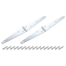 2Pcs Strap Hinges, 6 Inch Shed Door Hinges Gate Hinge with Screws, Silver