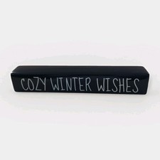 Christmas Ceramic Free-Standing Sign "Cozy Winter Wishes" 12 in x 2 in x 1.5 in