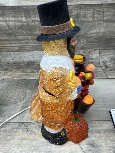 Cracker Barrel Fall Harvest Illuminated Thanksgiving Pilgram Couple - Picture 7 of 10