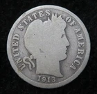 1913-S Barber Dime * Harder Date to Find * Clear Date/ Mint Mark * 5599