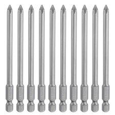 10pcs Magnetic Phillips Screwdriver Bit PH1 1/4" Hex Shank 100mm Long 5mm Rod