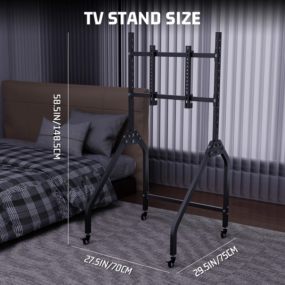 Hottoby Monitor Stand Adjustable TV Position 27 To 65 In For Racing Sim Cockpit - Image 2 of 4