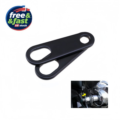 Black Turn Signal Relocation Brackets for Harley - 2PCs 68mm Iron Mounts