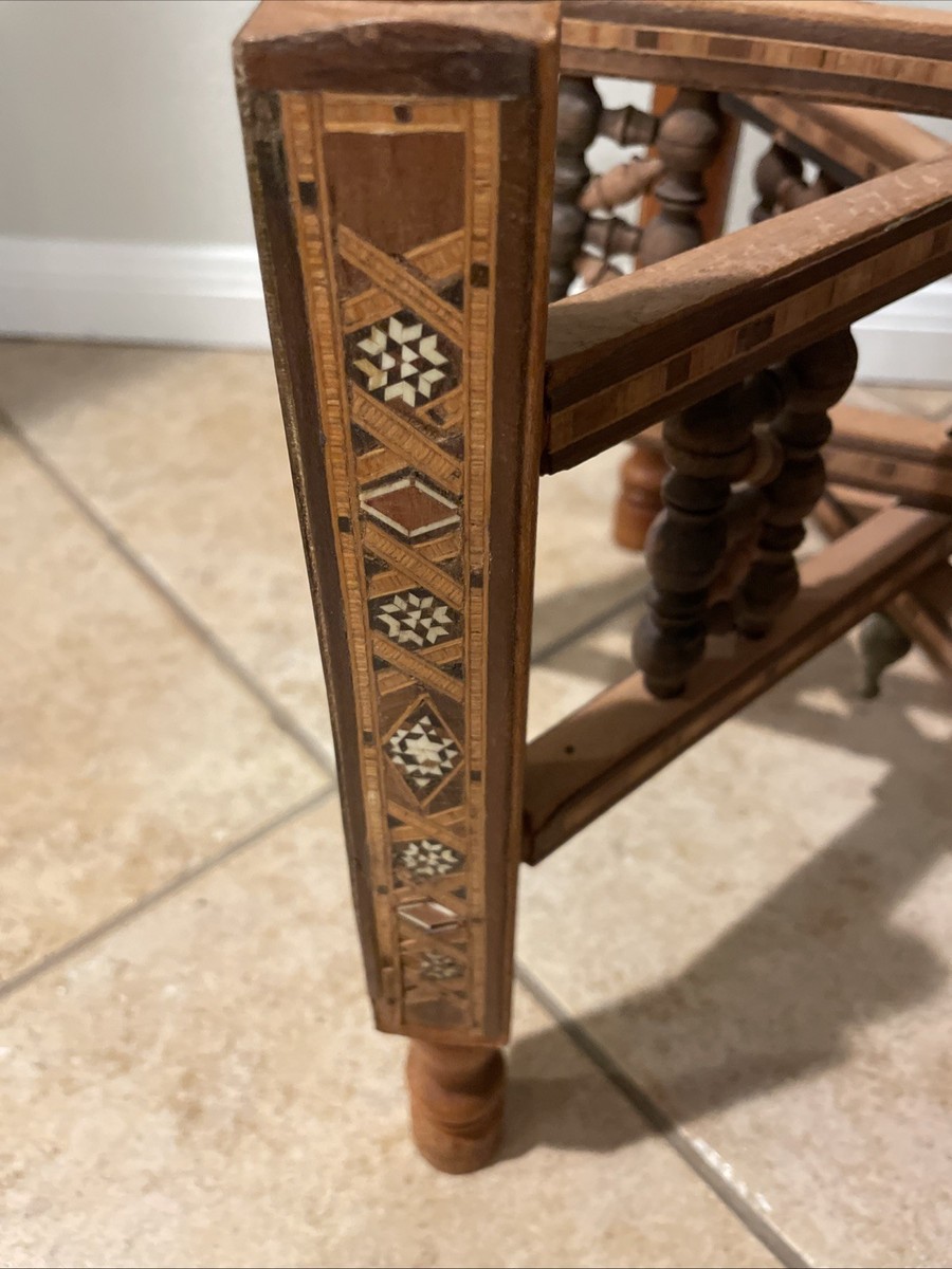 Vintage Persian Hand Hammered Moroccan Brass Coffee Tea Table