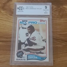 1982 Topps Lawrence Taylor Rookie #434 Signed &  Graded 9, 1982 Topps