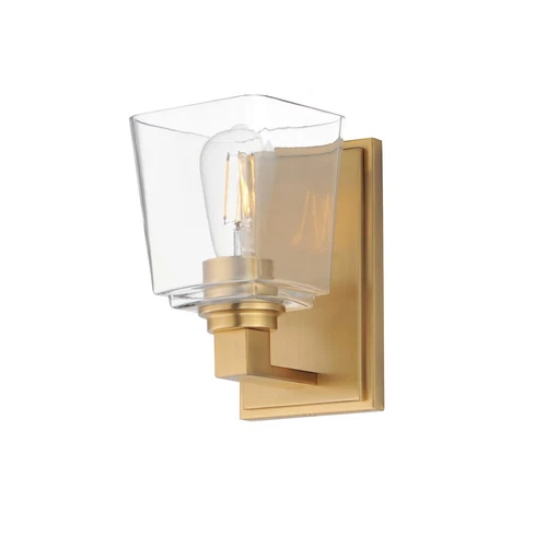 Maxim Lighting Cubos 1 Light Wall Sconce, Natural Aged Brass/Clear - 21381CLNAB - Picture 1 of 1