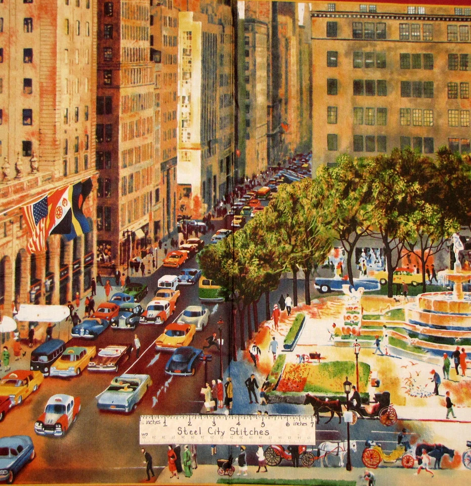 Panel de tela de algodón QT 24"X44" para paisajes urbanos paisajes urbanos personas Foto 2 de 4