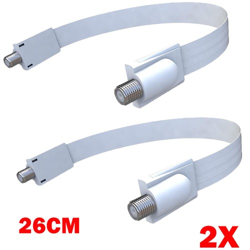 2X Cavo Fantasma Ultra Piatto F Femmina a Femmina RG6 Coassiale Jumper Porta Finestra - Foto 15 di 16