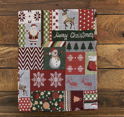 Pack of 6 Christmas Placemat Cotton Polyester Festive Table Mat Reindeer Snowman - 第 1/3 張圖片