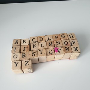 mini wooden alphabet blocks