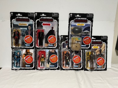 Star Wars Retro Collection The Mandalorian 3.75'' Figure Lot of 7 New Case  Break