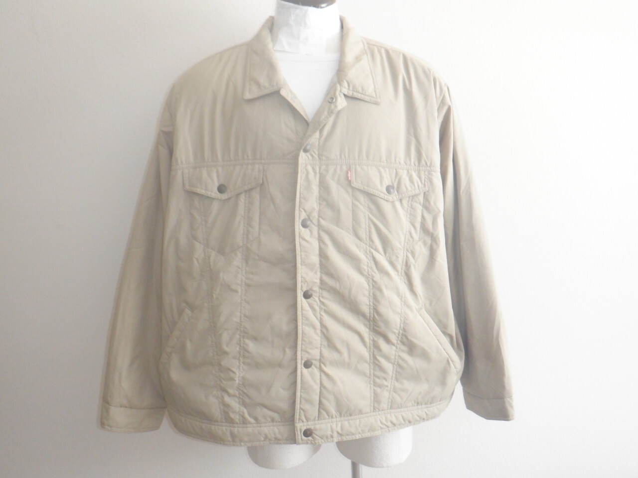 NWOT LEVI'S Sz 3XL Tan Snap Front Chest Pockets Light Weight Coat Jacket RED TAB