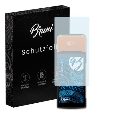 Bruni 2x Folie für Sunmi V2 Pro Schutzfolie Displayschutzfolie