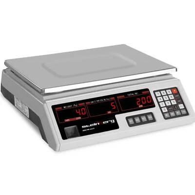 STEINBERG SYSTEMS Kontrollwaage Ladenwaage Marktwaage 40 kg 2 g 33,7 x 23,1 x 0,6 cm
