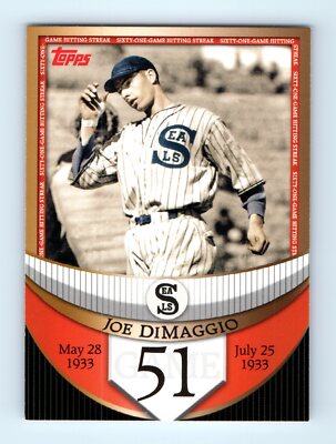 2007 Topps #JDSF51 Joe DiMaggio Joe DiMaggio: The Streak Before the Streak