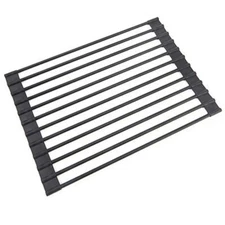 Curtis Stone Compact Roll-Up Drying Rack and Trivet, 13" x 9" Black