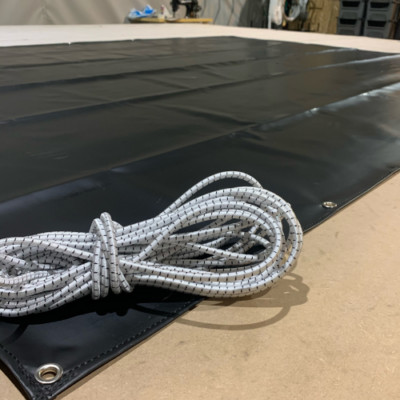 Schwarze 10,6 Fuß x 7 Fuß PVC Schwerlast Plane 610 g/m² wasserdichte Abdeckung reißfest