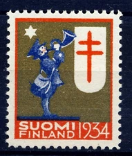 FINLAND 1934 Christmas Seal . Mint Never Hinged