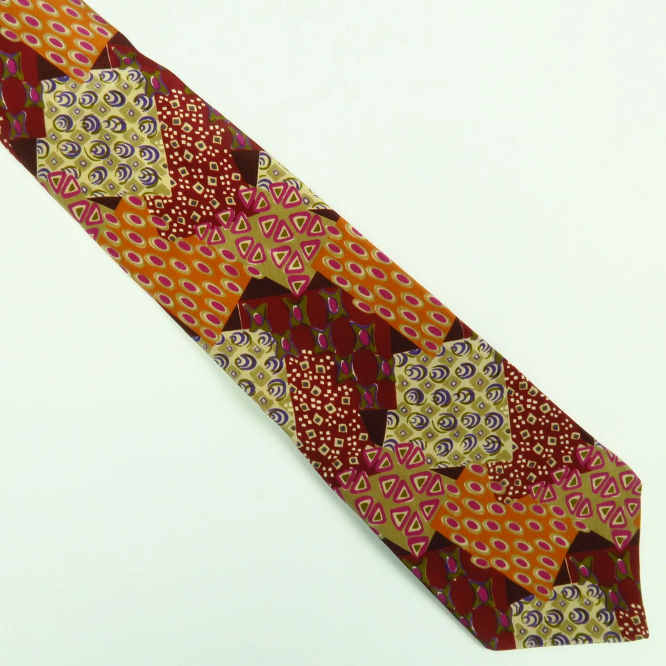 Галстук Chaps Ralph Lauren 100% шелк многоцветный абстрактный узор сделано в США 58 дюймов x 4 дюйма - Изображение 2 из 4