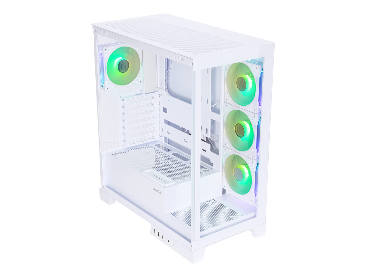 Sama Neview 2351 Белый Корпус для ПК с двумя разъемами USB 30 Type C из закаленного стекла ATX Mid Tower