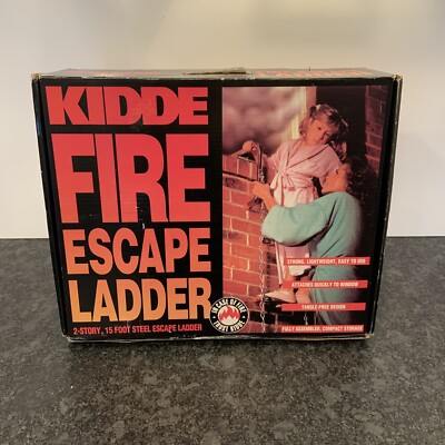 Kiddie Steel Fire Escape Ladder 15 Foot 2 Story Tangle Free Assembled KFE15 NEW
