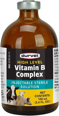#ad Durvet High Level Livestock B Complex Vitamin Injectable Solution 100mL $25.99