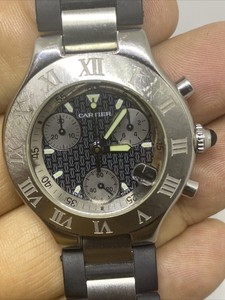 CARTIER Must 21 Chronoscaph 2424 Chronograph Quartz Date Watch W10125U2  7612456167706 | eBay