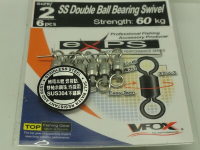 V-FOX SUS 304 SS Double BB Swivel #2 60kg Jigging Popping Lure Big Game Trolling