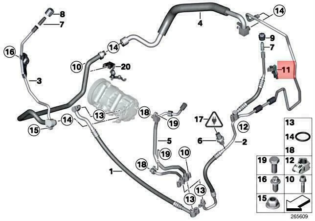 OEM BMW R55N R56N COOLANT LINE FILLER CONNECTION BRACKET M 