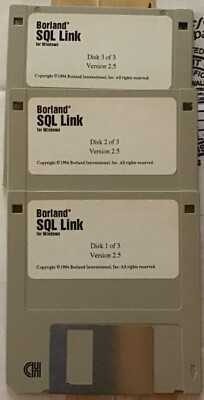 Borland SQL Link Version 2.5 - 3.5  disks Vintage Software