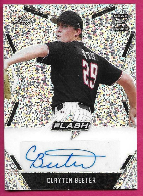 2020 Leaf Flash Baseball CLAYTON BEETER #BA-CB1 Silver Rookie Autograph