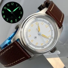 Yellow Index 36MM NH35 200M Diving Automatic Watch Men Sapphire Lume Glass Back