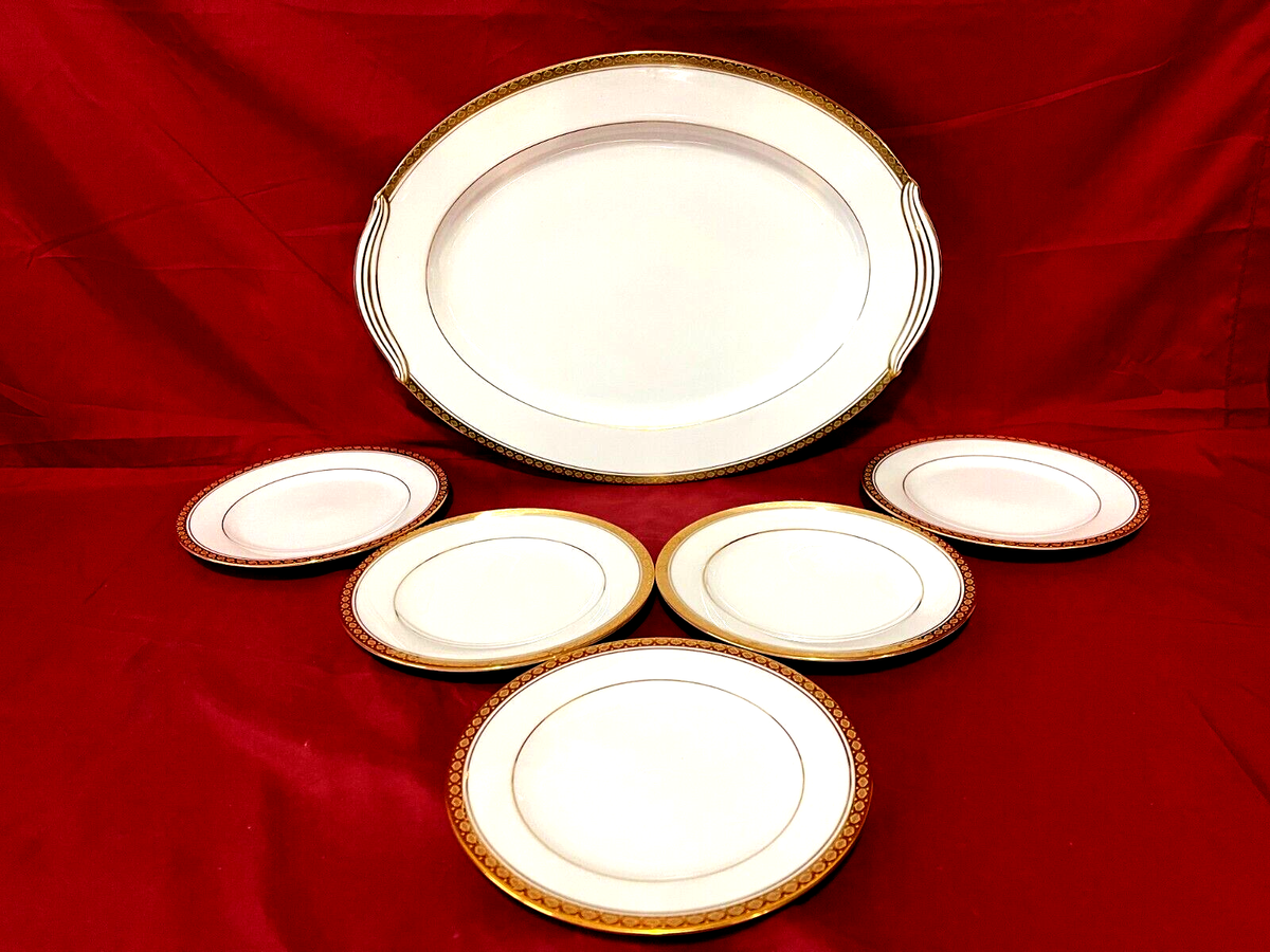 Noritake 6124 Richmond Set Of 5 Bread Plates & 1 Oval Serving