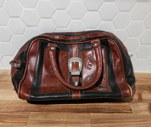 American West Hand Tooled Leather Purse Saddlebag… - image 1