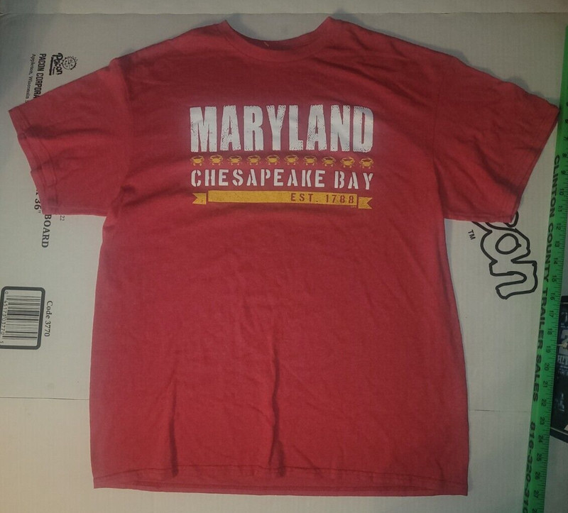 Chesapeake Bay, Maryland Short Sleeve Heathered Red T-Shirt Adult Large