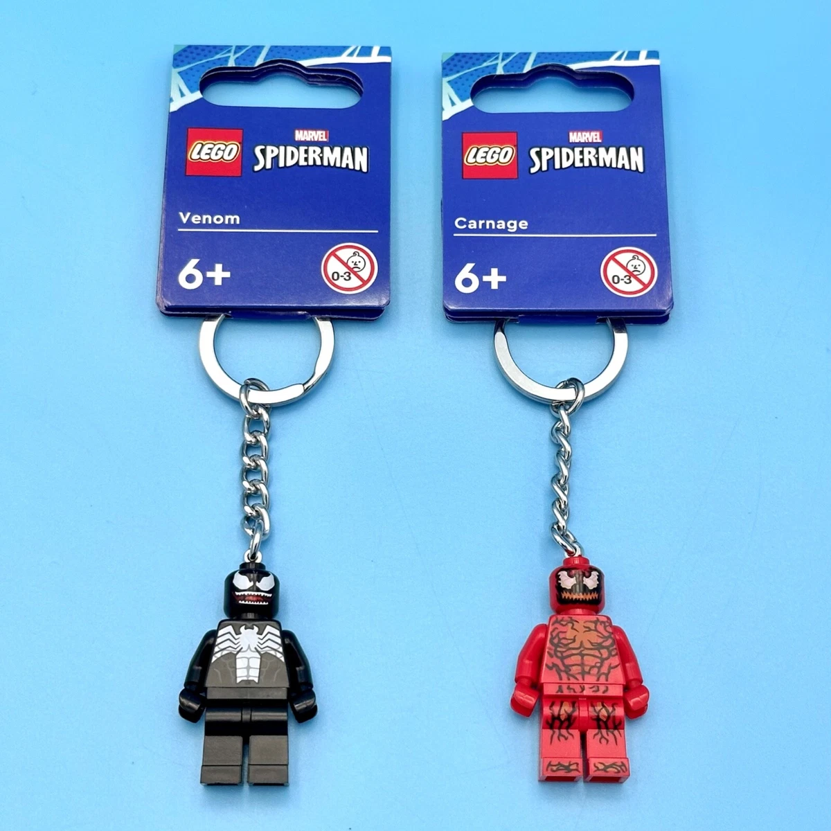 LEGO Marvel Venom + Carnage Minifigure Keychain Ring Set 854006 854154