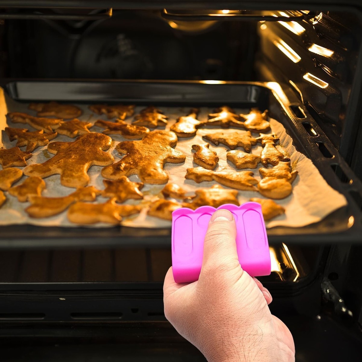 Presine Da Cucina Set 4 Pezzi - Resistente Al Calore 550°F, 20x20cm, Grigio Scuro, Cotone - Foto 3