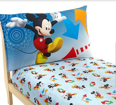 Mickey Mouse Toddler Bedding 2 Piece Toddler Sheet Set Pillowcase And Fitted Sheet Disney Mickey Mouse