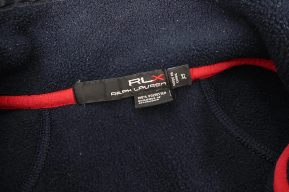 Pullover polar RLX Ralph Lauren para hombre XL EE. UU. bandera golf 1/4 cremallera cuello falso a presión Foto 4 de 4