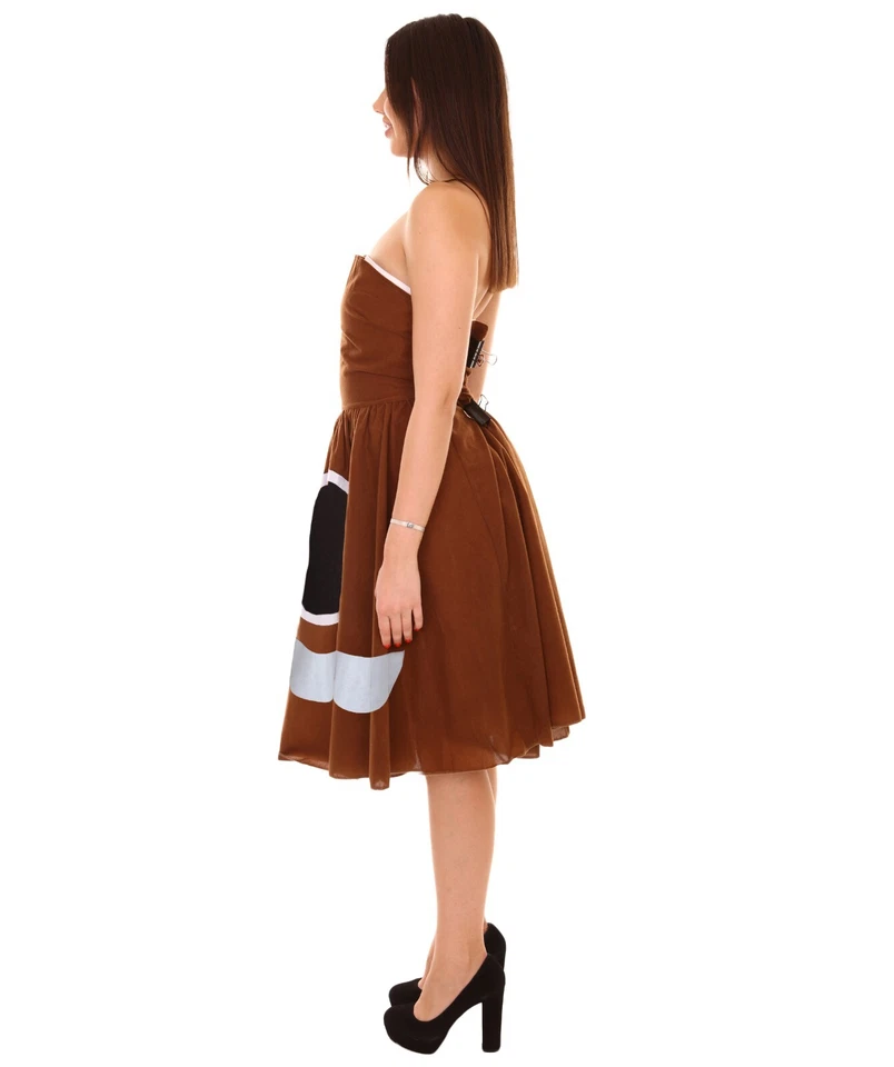 女式棕色连衣裙 Cosplay Poop Poo Funny Emoji Emoticon 服装 HC-1065 — 第 4/4 张图片