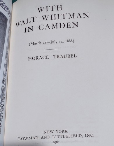 Vintage With Walt Whitman in Camden Vol 1-3 Horace Traubel Sleeve HB 1961 - Imagen 5 de 7