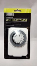 24 Hour Timer Dual Outlet Multiple ON/Off Settings With Manual Override