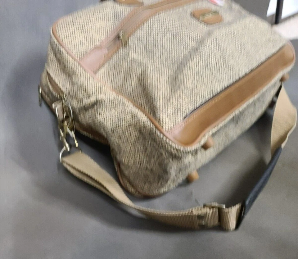 VTG American Tourister Carry-on Bag Pocket Adjustable Strap Luggage Tweed Key - Image 2 of 4