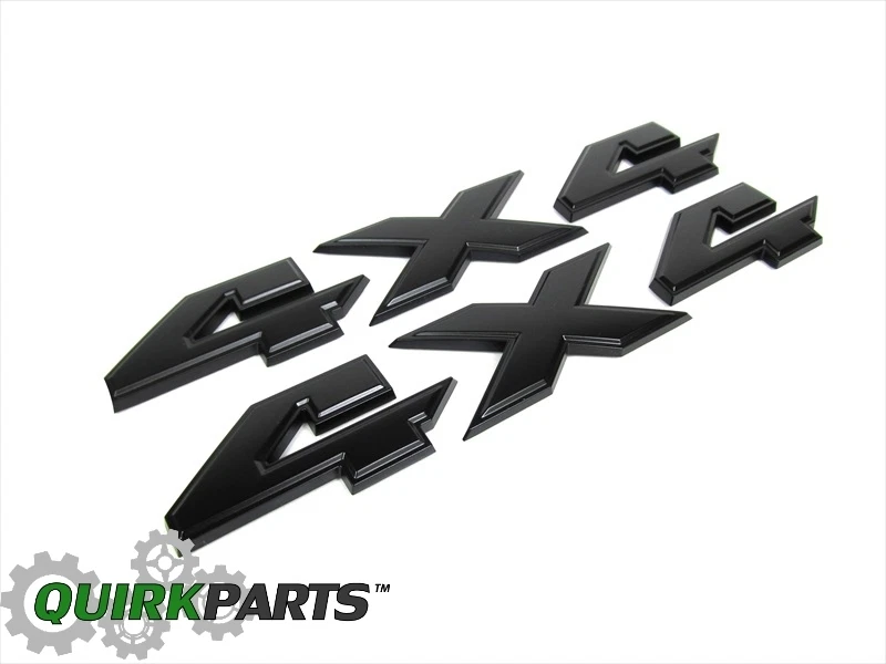 15-18 DODGE RAM 1500 3-D BLACK 4X4 EMBLEM NAMEPLATE BADGE SET OF 2 OEM NEW MOPAR