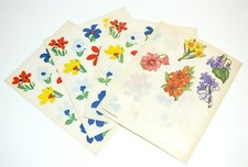VTG Hallmark Cards Flower Stickers 4 Sheets 1979 Bright Flowers Daffodils SF20