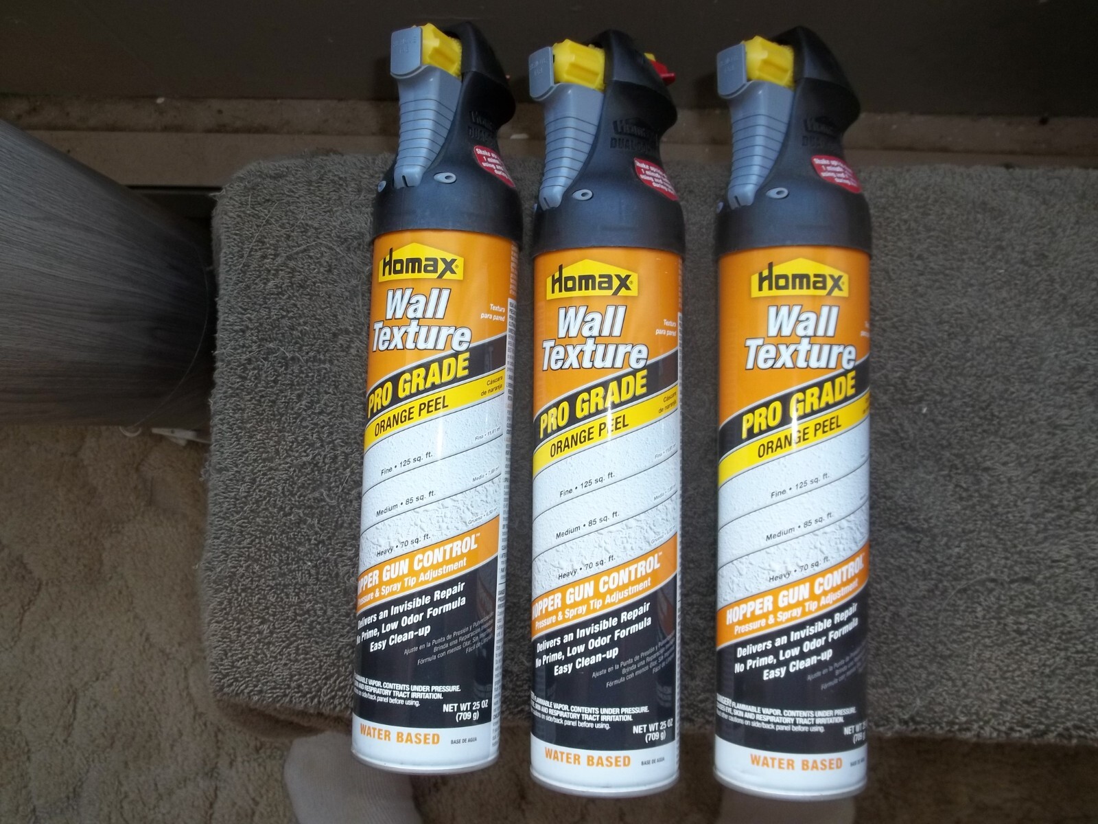 3 CANS 25 oz Homax Wall Texture PRO GRADE 25 oz ORANGE PEEL Adjusting